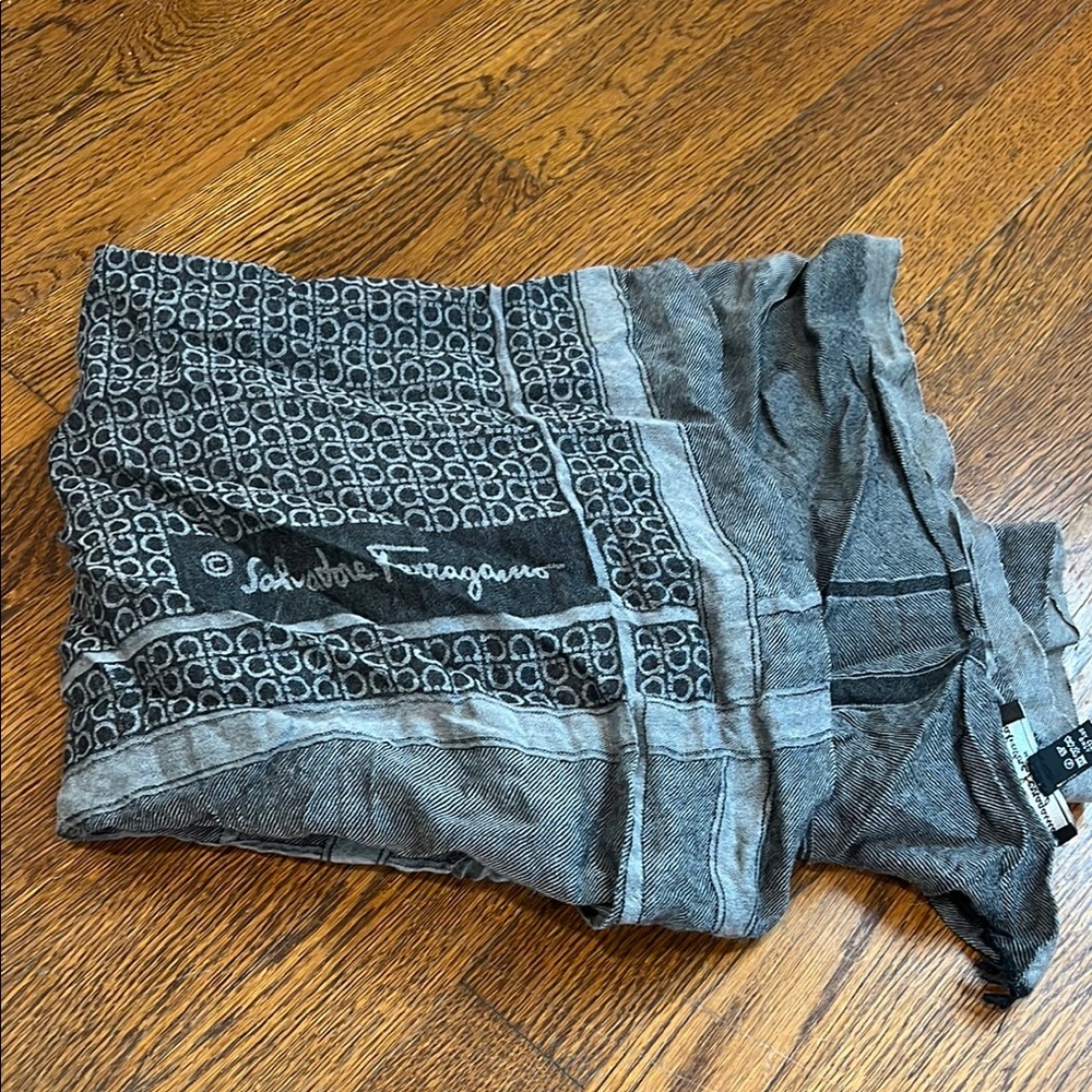 Salvatore Ferragamo Gray Scarf
